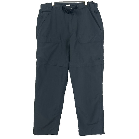The North Face Pants Mens Large Convertible Hiking Zipper To Shorts Belted Logo - Picture 1 of 15